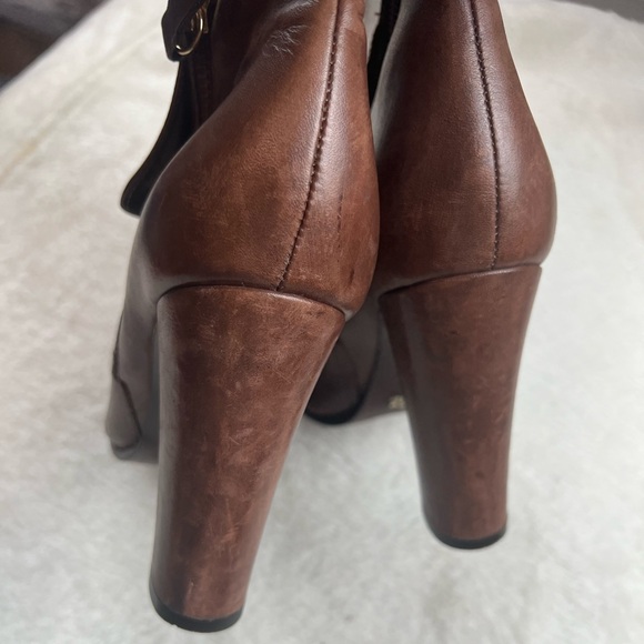 Schutz Brown Leather Ankle Boots Size 6.5/37 - Picture 6 of 7